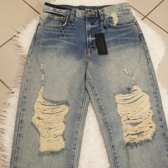 ๐LF๐ Marietta Boyfriend Shredded High Rise Jeans - Picture 9 of 14